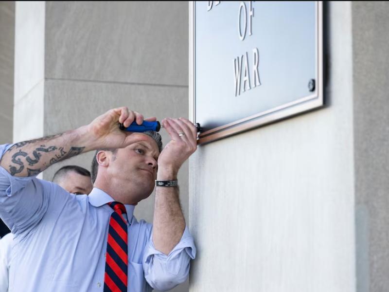 Department of war sign