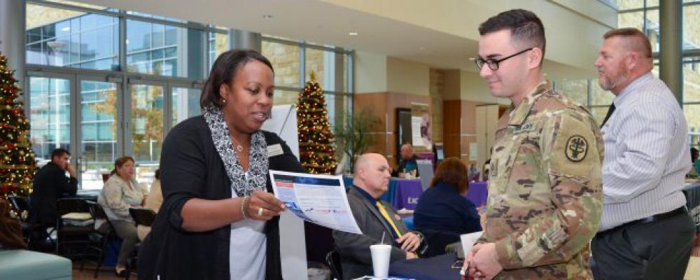 Army Guardsman at Career Fair