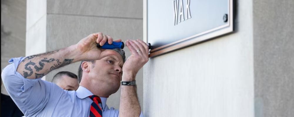 Department of war sign