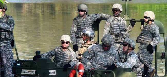 Army Guardsmen on deployment mission