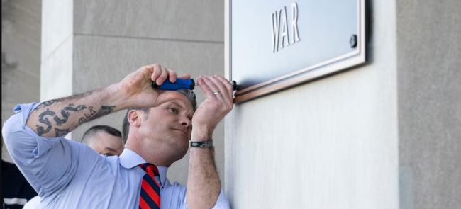 Department of war sign